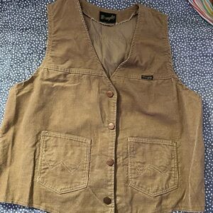 Vintage Wrangler Tan Corduroy Vest
